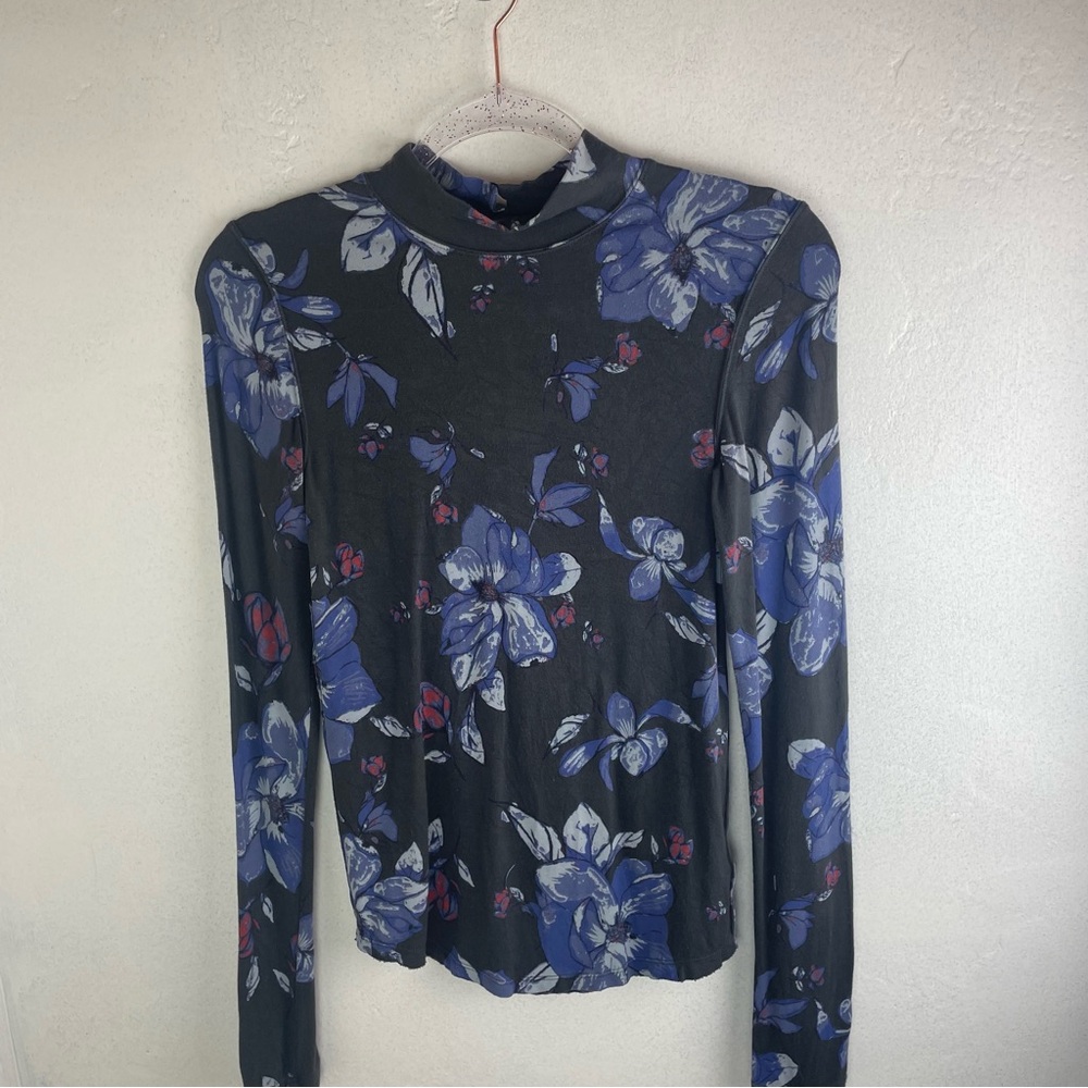 Free People Floral Long Sleeve Top